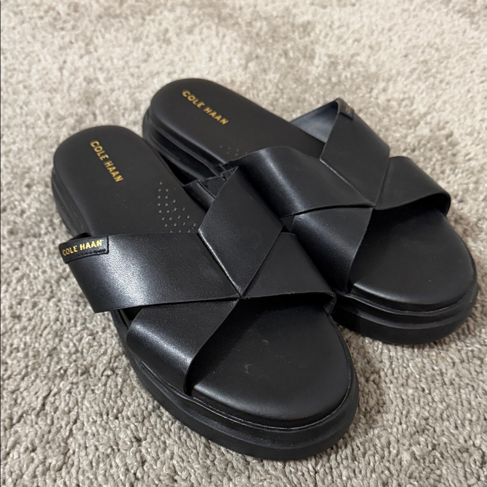 Cole Haan Women's Black Crisscross Sandals